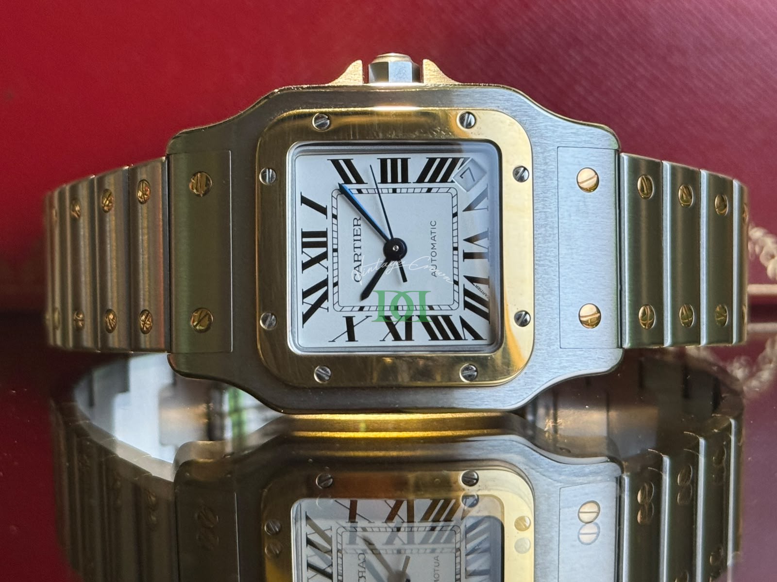 Cartier Santos Galbée XL W20099C4 Steel Gold Silver Opal Dial 2015 - foto 2